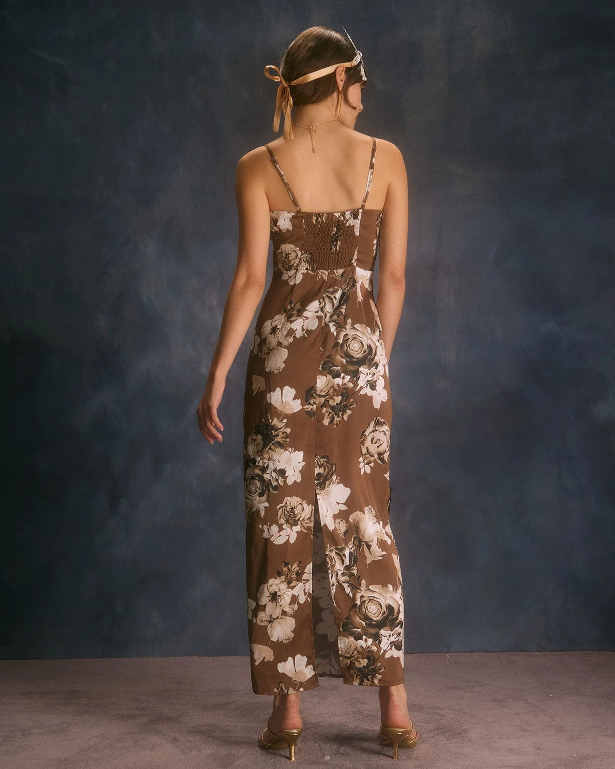 The Brown Floral Slit Maxi Dress 5 The Brown Floral Slit Maxi Dress - Image 5
