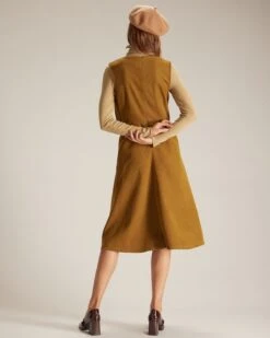 The Ginger V Neck Button Up Vest Midi Dress 11 The Ginger V Neck Button Up Vest Midi Dress -CINN Clothing Shop the ginger v neck vest dress dresses s8tem4