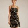 The Black Floral Sheath Slip Mini Dress