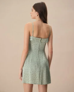 The Green Polka Dot Slip Mini Dress -CINN Clothing Shop the green polka dot slip mini dress dresses unzlk7