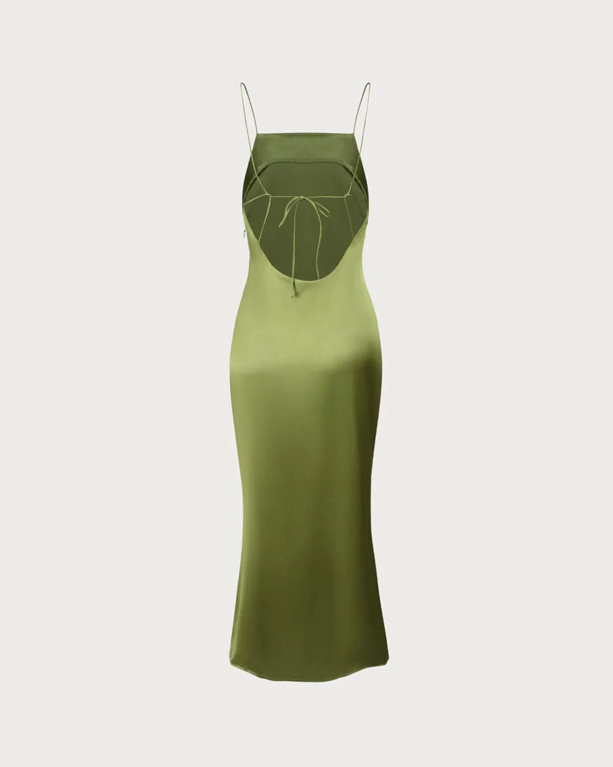 The Green Backless Satin Mermaid Midi Dress 7 The Green Backless Satin Mermaid Midi Dress - Image 7
