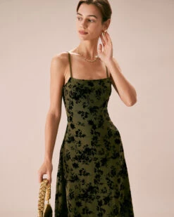 The Green Floral Burnout A-Line Slip Midi Dress 9 The Green Floral Burnout A-Line Slip Midi Dress -CINN Clothing Shop the green sleeveless burnout midi dress dresses 6ectxj