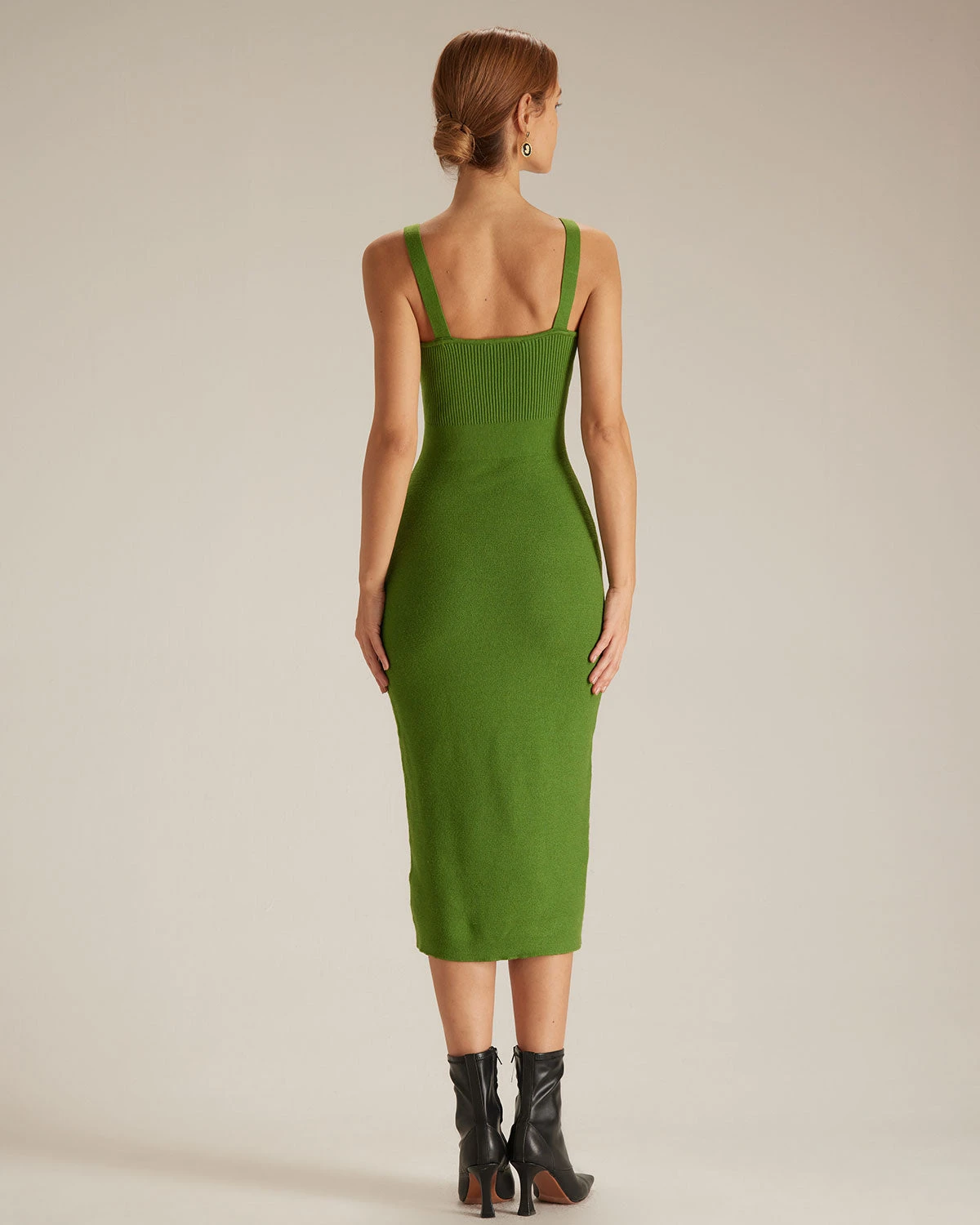 The Green Sweetheart Neck Knit Midi Dress 5 The Green Sweetheart Neck Knit Midi Dress - Image 5