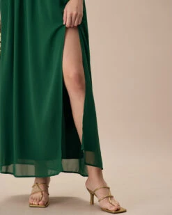 The Green Sweetheart Neck Ruched Maxi Dress -CINN Clothing Shop the green sweetheart neck ruched maxi dress dresses mhnzhn