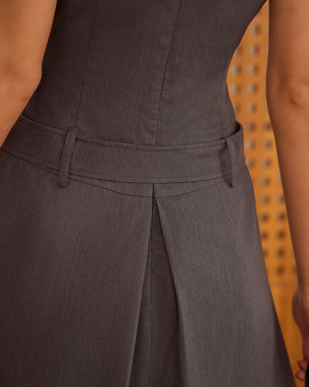 The Grey Boat Neck Belted Mini Dress 2 The Grey Boat Neck Belted Mini Dress - Image 2