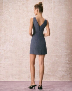 The Grey Boat Neck Sleeveless Mini Dress -CINN Clothing Shop the grey solid sleeveless mini dress dresses lxwxiz
