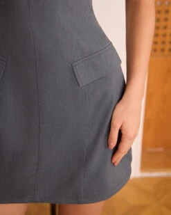 The Grey V Neck Cap Sleeve Mini Dress 8 The Grey V Neck Cap Sleeve Mini Dress -CINN Clothing Shop the grey v neck cap sleeve mini dress dresses ceujak