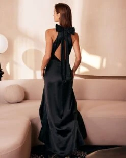 The Black Halter Bowknot Cutout Maxi Dress 14 The Black Halter Bowknot Cutout Maxi Dress -CINN Clothing Shop the halter neck backless maxi dress dresses mx7qls 767412