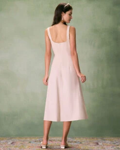 The Khaki Square Neck Contrast Midi Dress 13 The Khaki Square Neck Contrast Midi Dress -CINN Clothing Shop the khaki square neck contrast midi dress dresses qm4hux