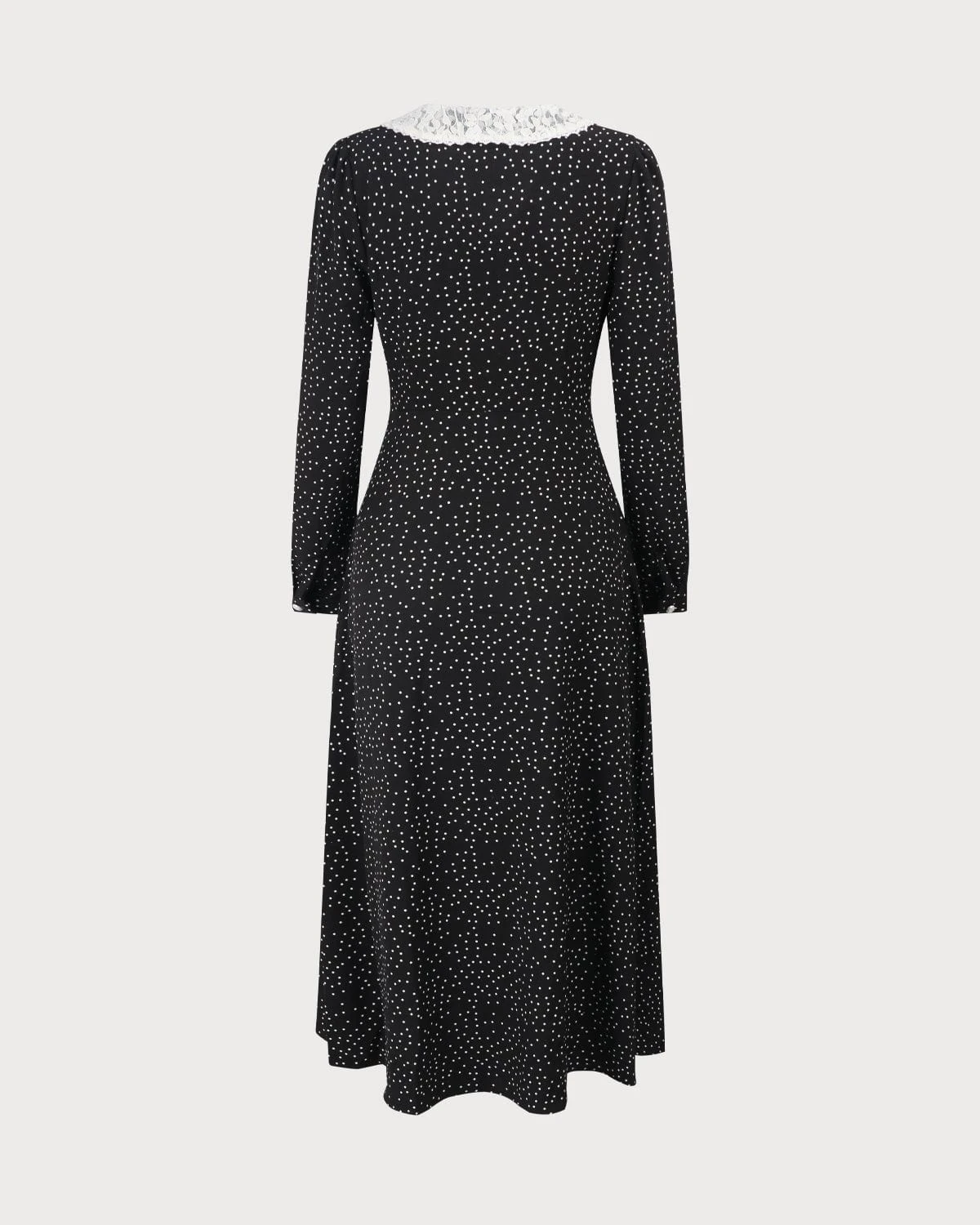 The Black Lace Collar Polka Dot Maxi Dress 8 The Black Lace Collar Polka Dot Maxi Dress - Image 8