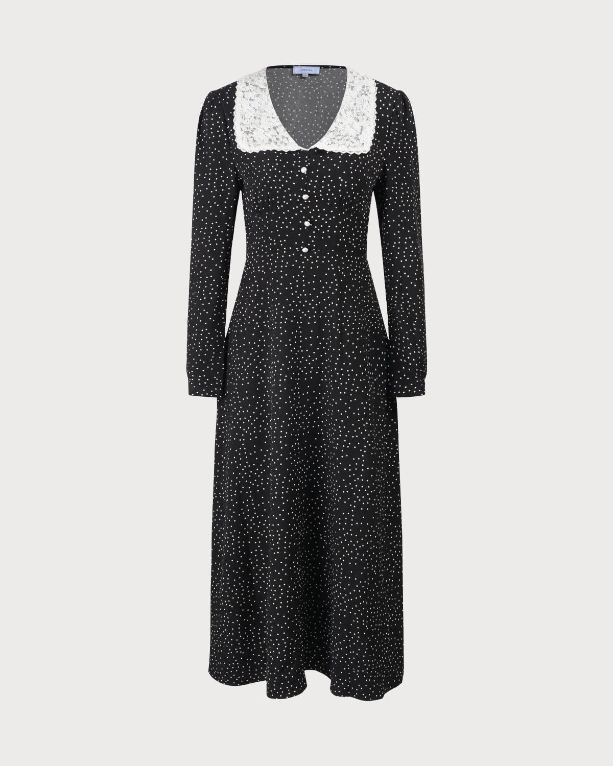 The Black Lace Collar Polka Dot Maxi Dress 7 The Black Lace Collar Polka Dot Maxi Dress - Image 7