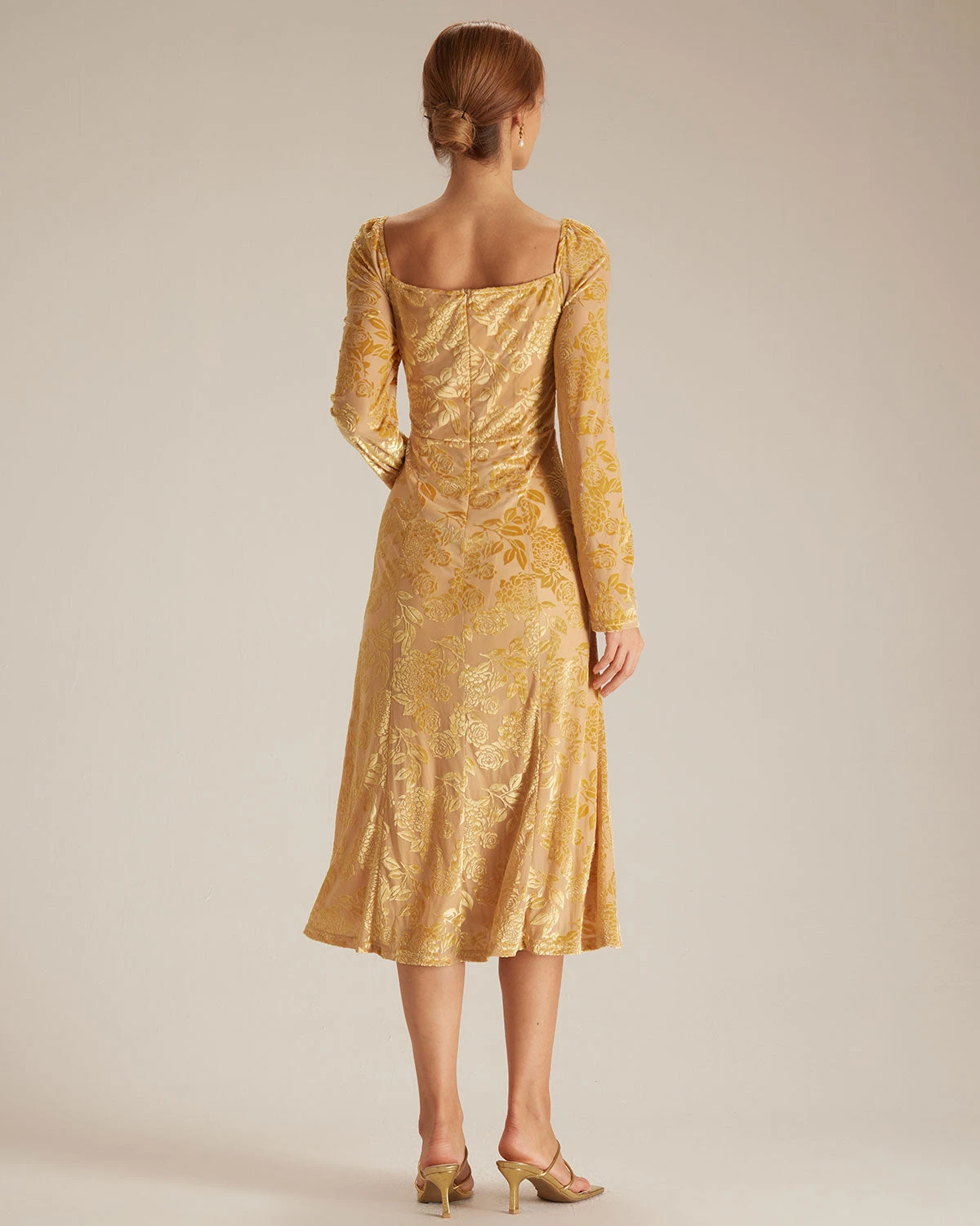 The Yellow Lace Trim Floral Burnout Midi Dress 6 The Yellow Lace Trim Floral Burnout Midi Dress - Image 6