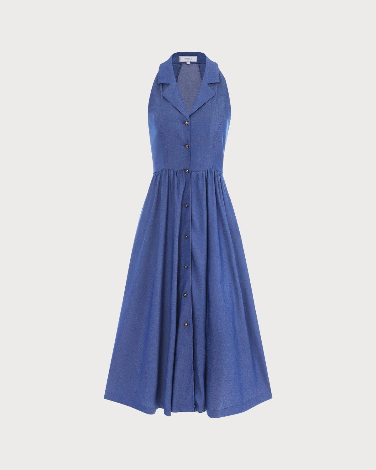 The Blue Lapel Tunic Sleeveless Midi Dress 7 The Blue Lapel Tunic Sleeveless Midi Dress - Image 7