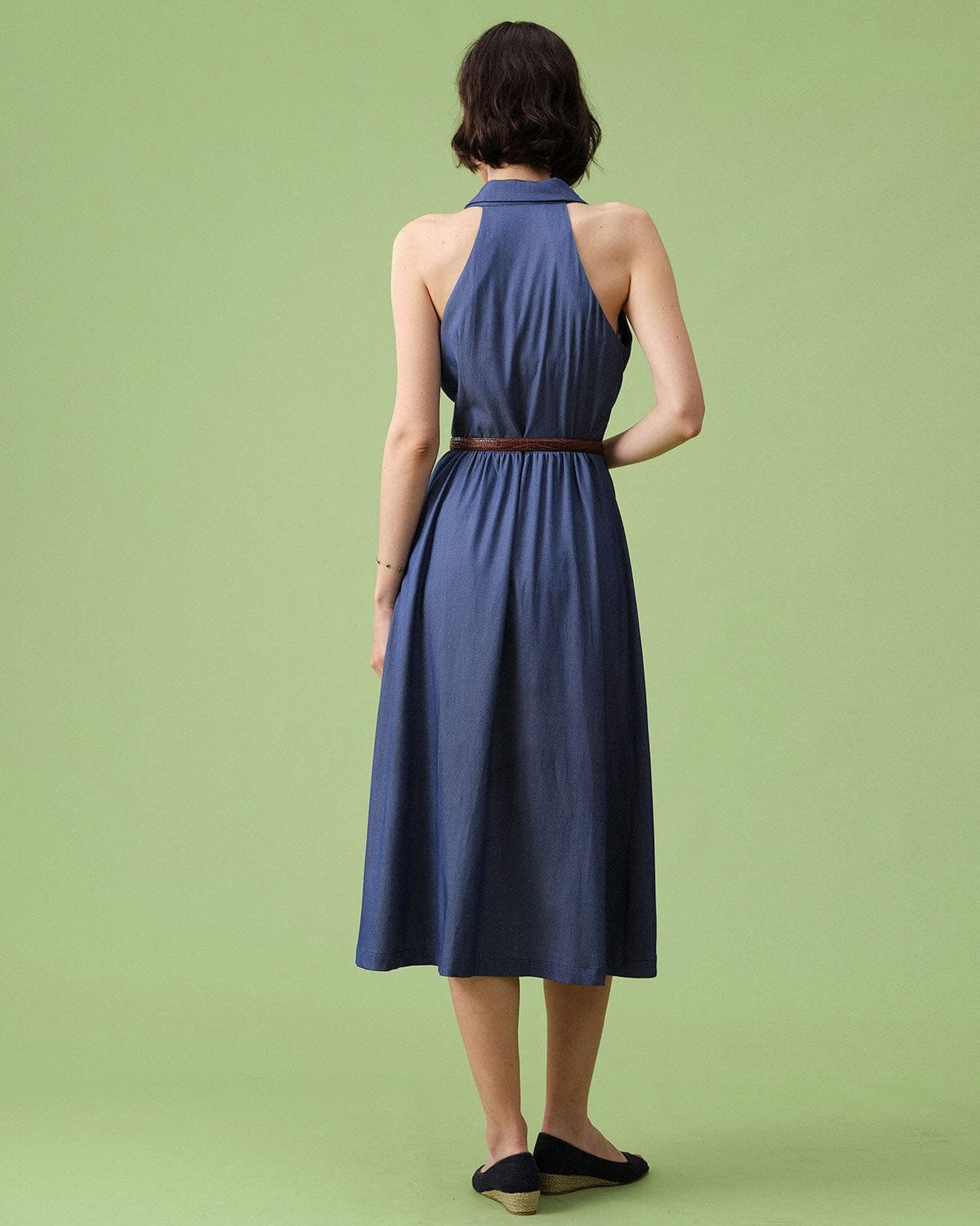 The Blue Lapel Tunic Sleeveless Midi Dress 6 The Blue Lapel Tunic Sleeveless Midi Dress - Image 6