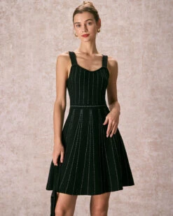 The Black Letter Print Sweater Mini Dress