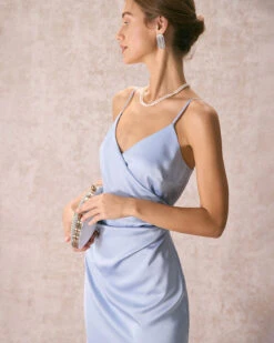 The Light Blue V Neck Satin Slip Midi Dress 10 The Light Blue V Neck Satin Slip Midi Dress -CINN Clothing Shop the light blue v neck satin slip midi dress dresses ozrdbn