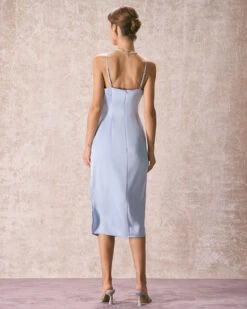The Light Blue V Neck Satin Slip Midi Dress 11 The Light Blue V Neck Satin Slip Midi Dress -CINN Clothing Shop the light blue v neck satin slip midi dress dresses p9e0kd