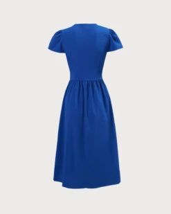 The Navy V Neck Wrap Midi Dress 16 The Navy V Neck Wrap Midi Dress -CINN Clothing Shop the navy v neck wrap midi dress dresses fshz3l