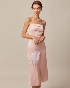 The Pink Bodycon Satin Cami Midi Dress 11 The Pink Bodycon Satin Cami Midi Dress -CINN Clothing Shop the pink sleeveless satin midi dress dresses 83zt2j 791580