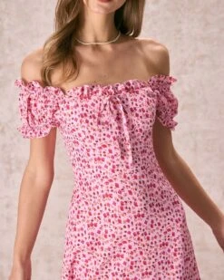 The Pink Square Neck Puff Sleeve Floral Mini Dress 10 The Pink Square Neck Puff Sleeve Floral Mini Dress -CINN Clothing Shop the pink square neck floral mini dress dresses y8went