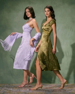 The Purple Jacquard Slip Midi Dress & Fringed Shawl 13 The Purple Jacquard Slip Midi Dress & Fringed Shawl -CINN Clothing Shop the purple jacquard slip midi dress fringed shawl dresses ay73dw