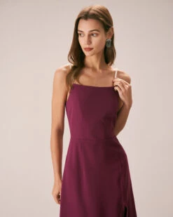 The Purple Pearl Strap A-Line Slit Maxi Dress 8 The Purple Pearl Strap A-Line Slit Maxi Dress -CINN Clothing Shop the purple pearl strap maxi dress dresses h1zyk2