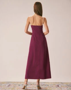 The Purple Pearl Strap A-Line Slit Maxi Dress 11 The Purple Pearl Strap A-Line Slit Maxi Dress -CINN Clothing Shop the purple pearl strap maxi dress dresses spwmbc