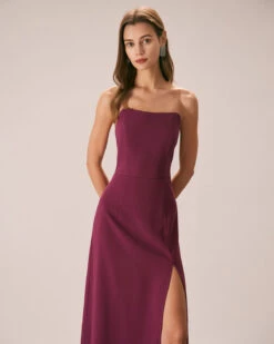 The Purple Pearl Strap A-Line Slit Maxi Dress 10 The Purple Pearl Strap A-Line Slit Maxi Dress -CINN Clothing Shop the purple pearl strap maxi dress purple dresses wu2pzb