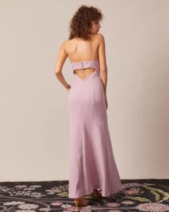 The Purple Cutout Back Mermaid Maxi Dress -CINN Clothing Shop the purple slit mermaid maxi dress dresses a1v7ah