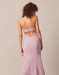 The Purple Cutout Back Mermaid Maxi Dress -CINN Clothing Shop the purple slit mermaid maxi dress dresses jivuev