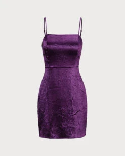 The Purple Textured Satin Slip Mini Dress -CINN Clothing Shop the purple textured satin mini dress dresses h4opcj
