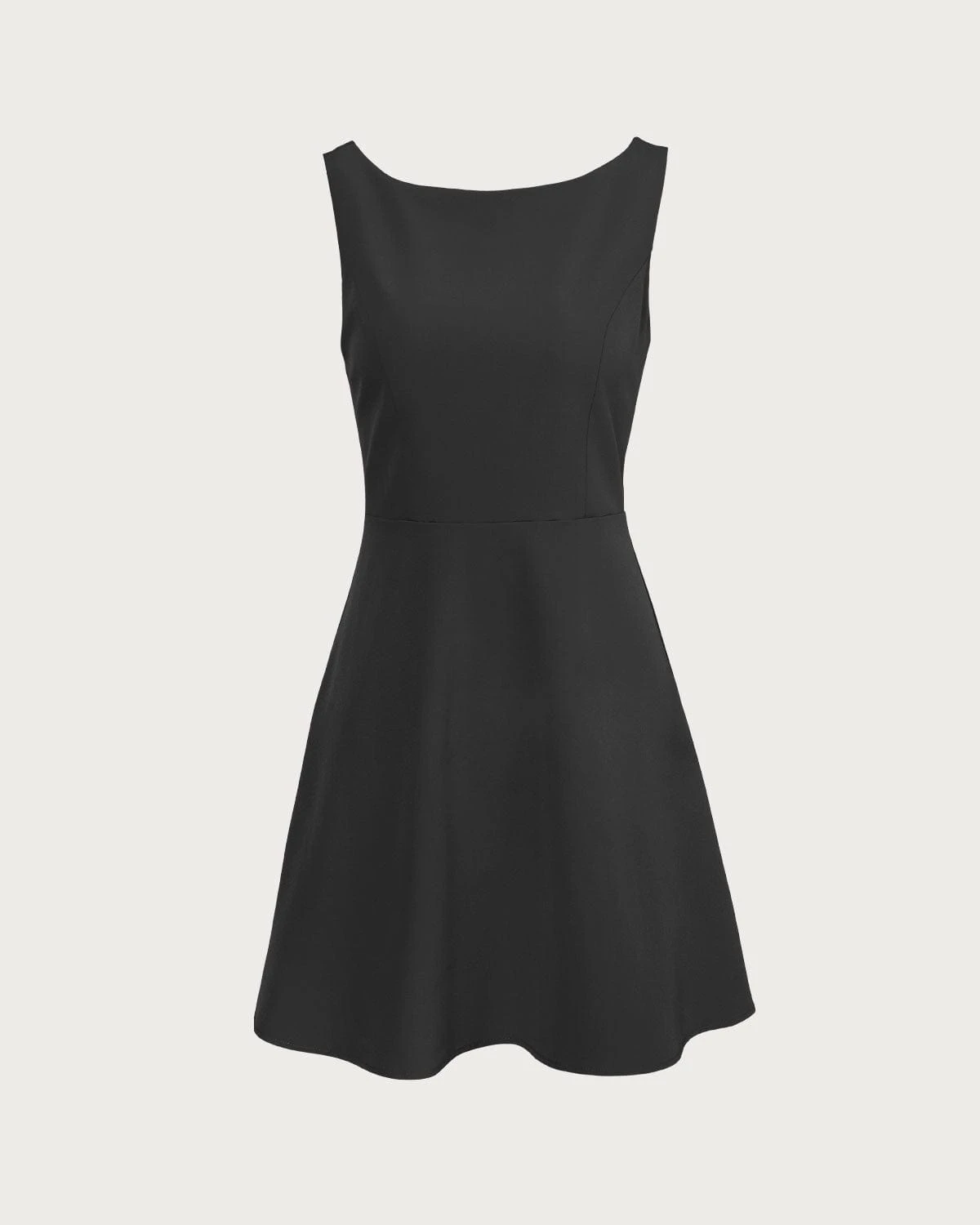 The Black Boat Neck High Waisted Mini Dress 5 The Black Boat Neck High Waisted Mini Dress - Image 5