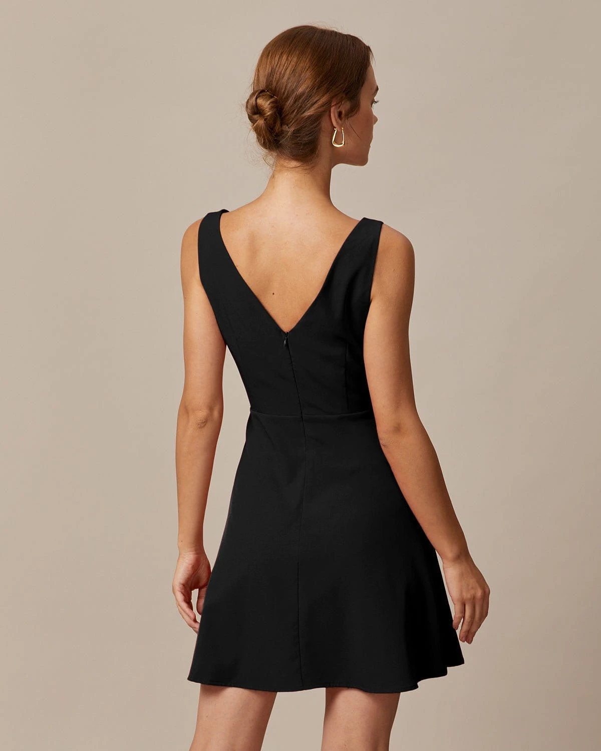 The Black Boat Neck High Waisted Mini Dress 3 The Black Boat Neck High Waisted Mini Dress - Image 3