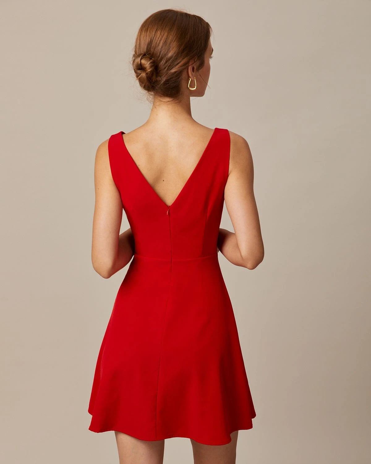 The Red Boat Neck High Waisted Mini Dress 5 The Red Boat Neck High Waisted Mini Dress - Image 5