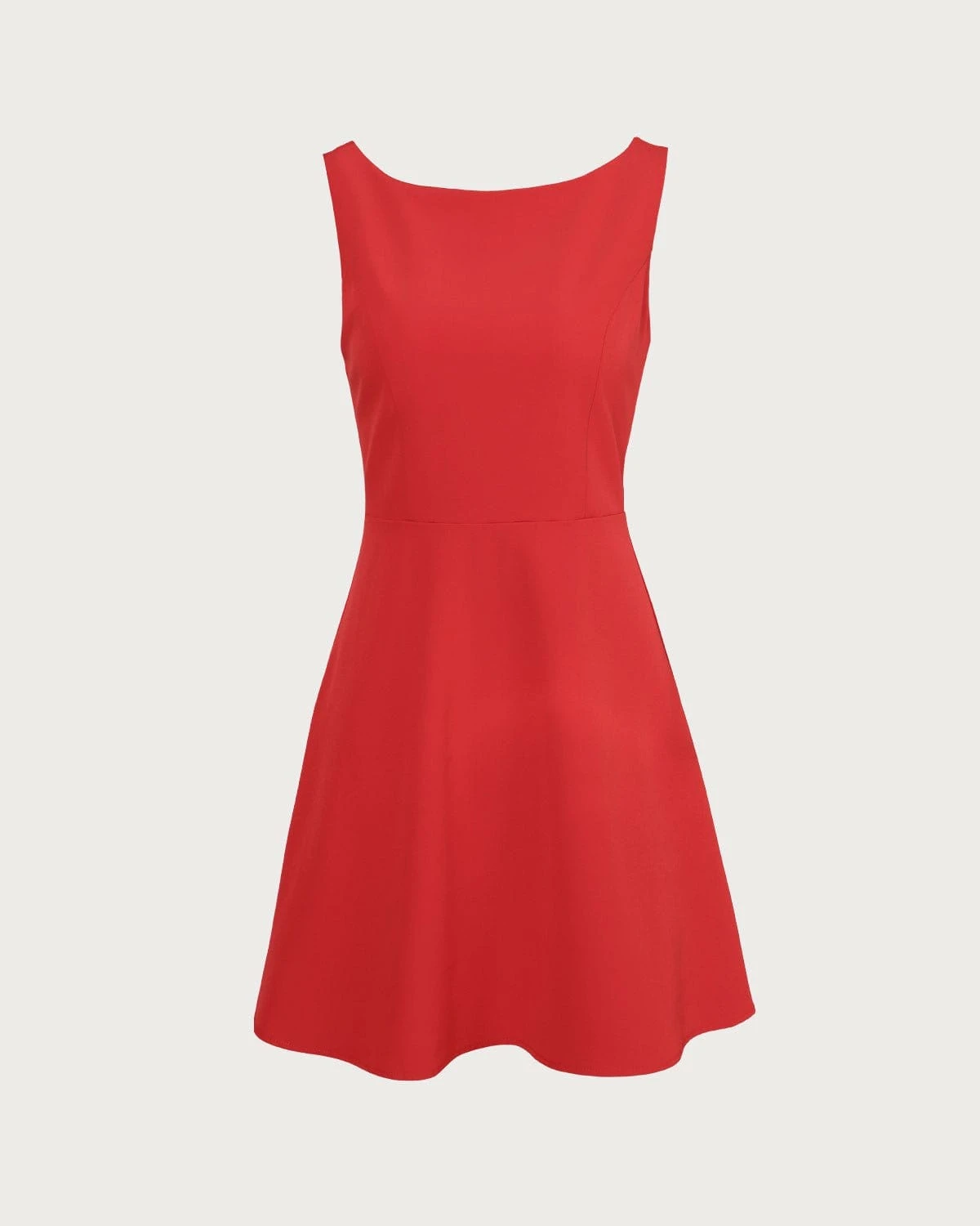 The Red Boat Neck High Waisted Mini Dress 6 The Red Boat Neck High Waisted Mini Dress - Image 6