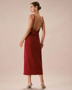 The Red Lurex Twist Back Slip Maxi Dress 11 The Red Lurex Twist Back Slip Maxi Dress -CINN Clothing Shop the red lurex twist back maxi dress dresses xxqeot