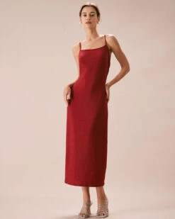 The Red Lurex Twist Back Slip Maxi Dress 9 The Red Lurex Twist Back Slip Maxi Dress -CINN Clothing Shop the red lurex twist back maxi dress red dresses ahhh3n