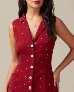 The Red V Neck Polka Dot Tie Back Midi Dress 8 The Red V Neck Polka Dot Tie Back Midi Dress -CINN Clothing Shop the red polka dot tie back midi dress dresses d1xdvj 794841