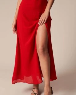 The Red Cowl Neck Cutout Ruched Maxi Dress 10 The Red Cowl Neck Cutout Ruched Maxi Dress -CINN Clothing Shop the red ruched slit maxi dress dresses atp7mw 701352
