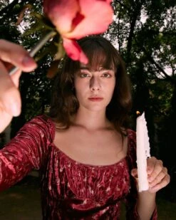 The Red Square Neck Floral Velvet Midi Dress -CINN Clothing Shop the red square neck velvet midi dress dresses gwda4f 298680