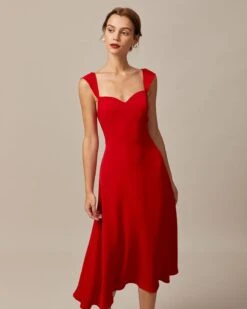 The Red Sweetheart Neck Cap Sleeve Midi Dress 9 The Red Sweetheart Neck Cap Sleeve Midi Dress -CINN Clothing Shop the red sweetheart neck midi dress dresses 9cob3o 268117