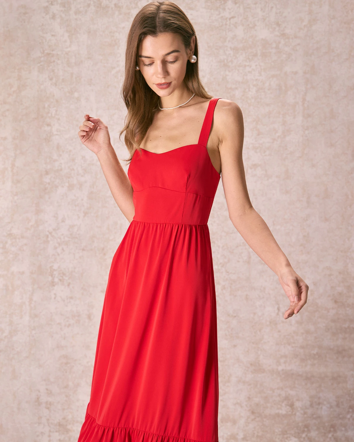 The Red Sweetheart Neck Layered Slip Maxi Dress 2 The Red Sweetheart Neck Layered Slip Maxi Dress - Image 2