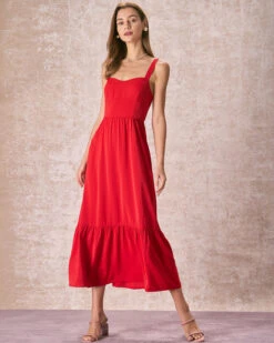 The Red Sweetheart Neck Layered Slip Maxi Dress 8 The Red Sweetheart Neck Layered Slip Maxi Dress -CINN Clothing Shop the red sweetheart neck solid maxi dress dresses xxwjhi