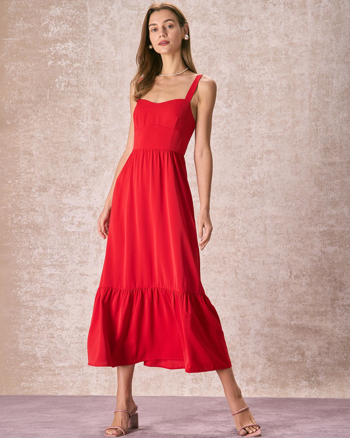 The Red Sweetheart Neck Layered Slip Maxi Dress 3 The Red Sweetheart Neck Layered Slip Maxi Dress - Image 3
