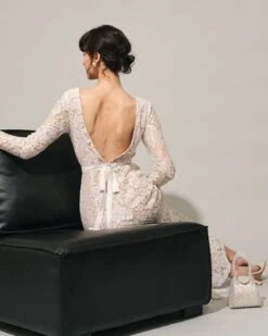 The White Lace Long Sleeve Backless Maxi Dress -CINN Clothing Shop the round neck lace mermaid maxi dress dresses v8c8zi 967401