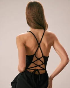 The Black Ruffle Cross Back Strap Maxi Dress 10 The Black Ruffle Cross Back Strap Maxi Dress -CINN Clothing Shop the ruffle cross back dress dresses gonl37