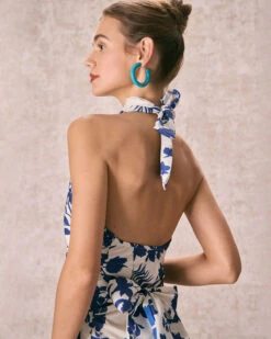 The Blue Halter Cut Out Ruffle Maxi Dress 10 The Blue Halter Cut Out Ruffle Maxi Dress -CINN Clothing Shop the ruffle halter maxi dress dresses bxmcbg