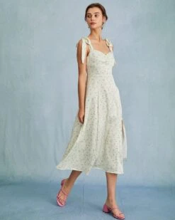 The Light Green Satin Floral Tie Strap Slit Midi Dress 10 The Light Green Satin Floral Tie Strap Slit Midi Dress -CINN Clothing Shop the satin floral tie strap slit midi dress dresses 9sbcwi 473426