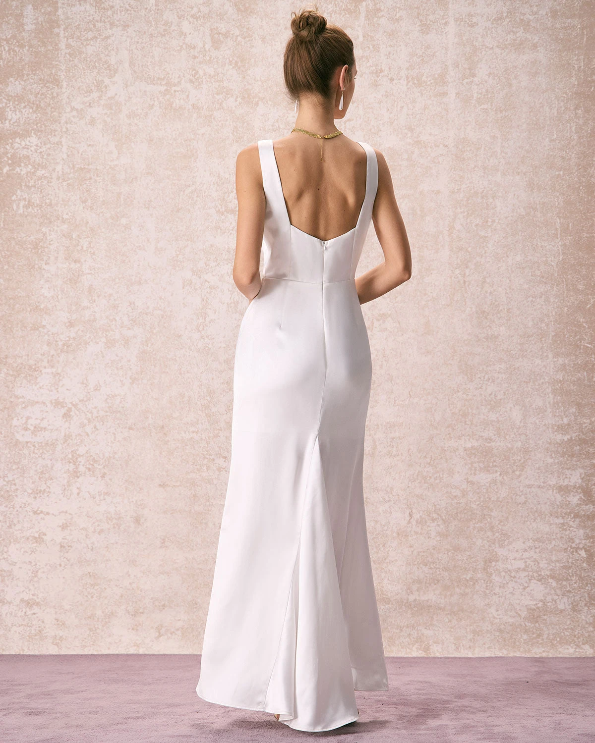 The White Square Neck Satin Maxi Dress 5 The White Square Neck Satin Maxi Dress - Image 5