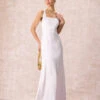 The White Square Neck Satin Maxi Dress